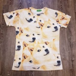 DOGE ALL OVER PRINT SHIRT LARGE VERY MUCH WOW